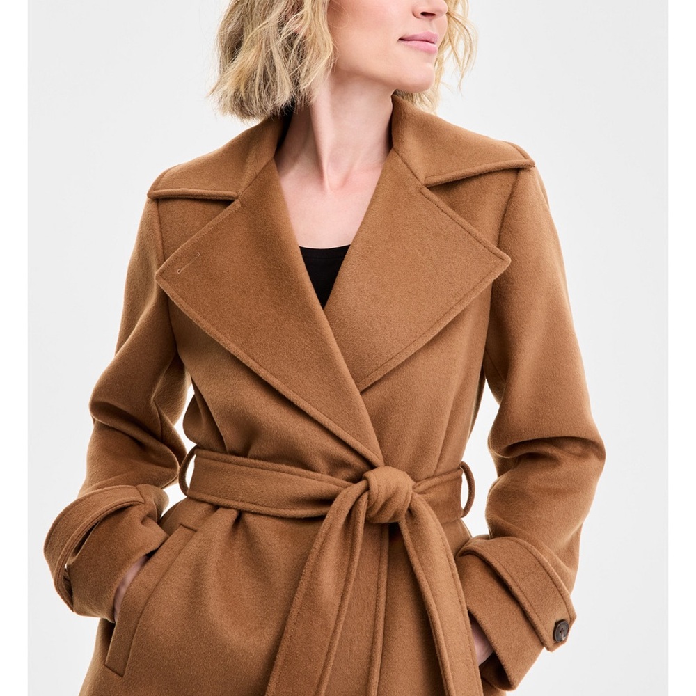 Michael Kors Wool Tan Belted Coat
